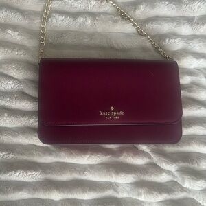 Kate Spade Red Shoulder Bag with Chain Strap and matching leather strap included